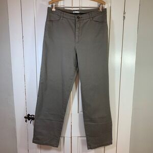 Lee At The Waist Women Gray Wide Leg‎ Casual Pants Sz 14 Medium Basic Minimalist